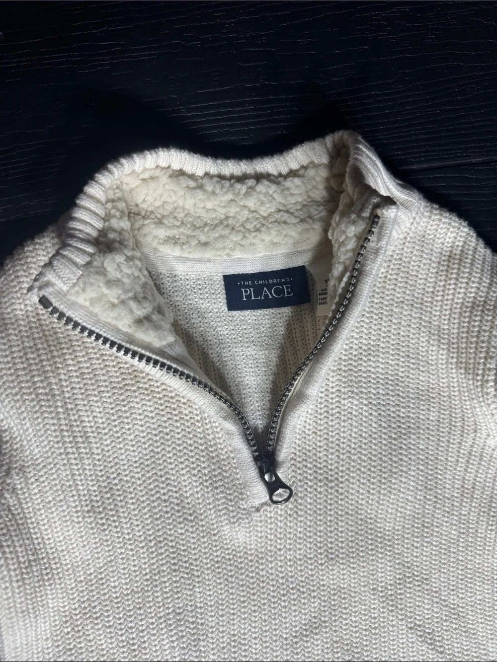 The Children's Place Cream Half-Zip Knit Sweater